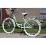 Mestský retro bicykel 28" Lavida 1-prevodový Mätový biele kolesá
